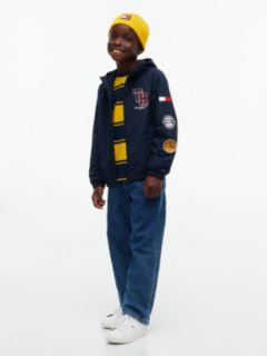 Kids' Sport Logo Hooded Windbreaker — Blue 2