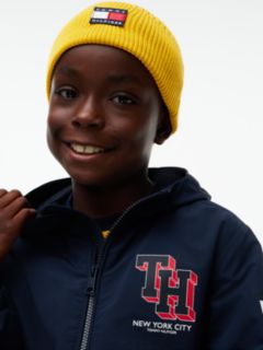 Kids' Sport Logo Hooded Windbreaker — Blue 3