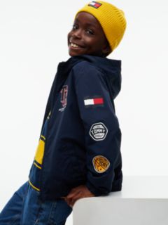 Kids' Sport Logo Hooded Windbreaker — Blue 4