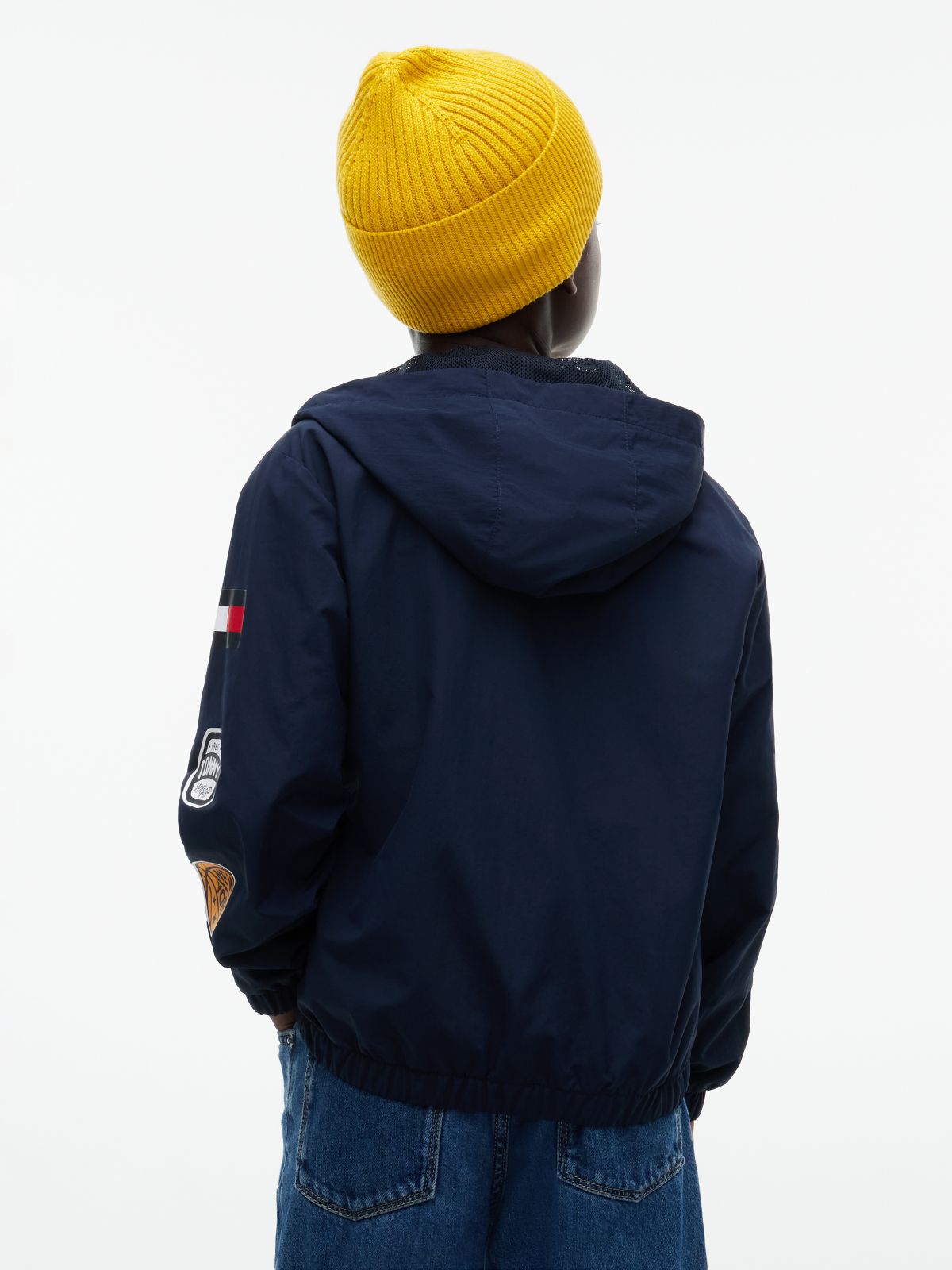 Kids' Sport Logo Hooded Windbreaker — Blue