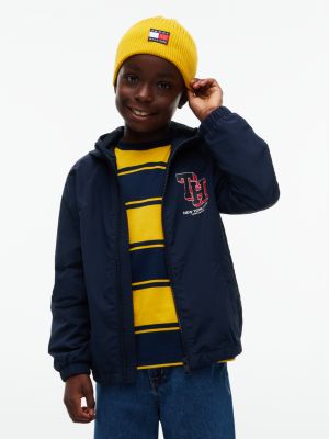 Kids' Sport Logo Hooded Windbreaker, Blue
