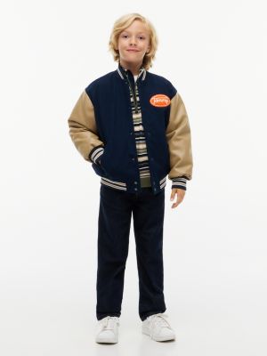 Детская куртка Tommy Hilfiger Mixed-Media Corduroy Bomber, цвет: Тёмно-синий — фото 2