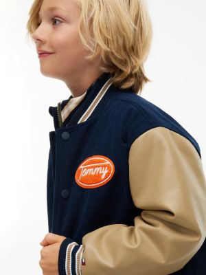 Детская куртка Tommy Hilfiger Mixed-Media Corduroy Bomber, цвет: Тёмно-синий — фото 3
