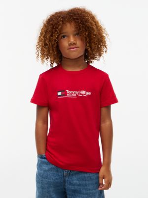 Kids' Hilfiger Flag T-Shirt, Red