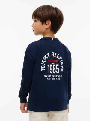 Детская футболка Tommy Hilfiger Workwear Logo, цвет: Тёмно-синий — фото 4