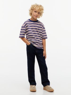 Детская футболка Tommy Hilfiger Striped, цвет: Синий / Оранжевый полосатый — фото 2