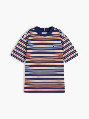 Детская футболка Tommy Hilfiger Striped, цвет: Синий / Оранжевый полосатый — фото 6