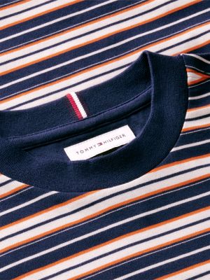 Детская футболка Tommy Hilfiger Striped, цвет: Синий / Оранжевый полосатый — фото 7