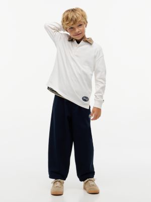 Детское поло Tommy Hilfiger Workwear Rugby Polo, цвет: Молочный белый — фото 2