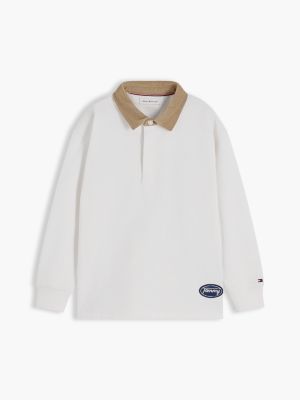 Детское поло Tommy Hilfiger Workwear Rugby Polo, цвет: Молочный белый — фото 7