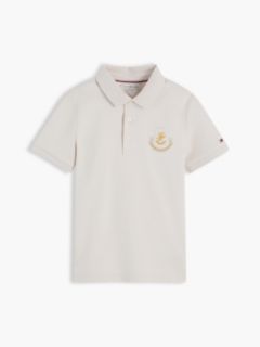 Kids' Shield Badge Logo Polo — Beige 5