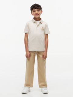 Kids' Shield Badge Logo Polo — Beige 2