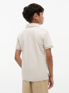 Kids' Shield Badge Logo Polo — Beige 4