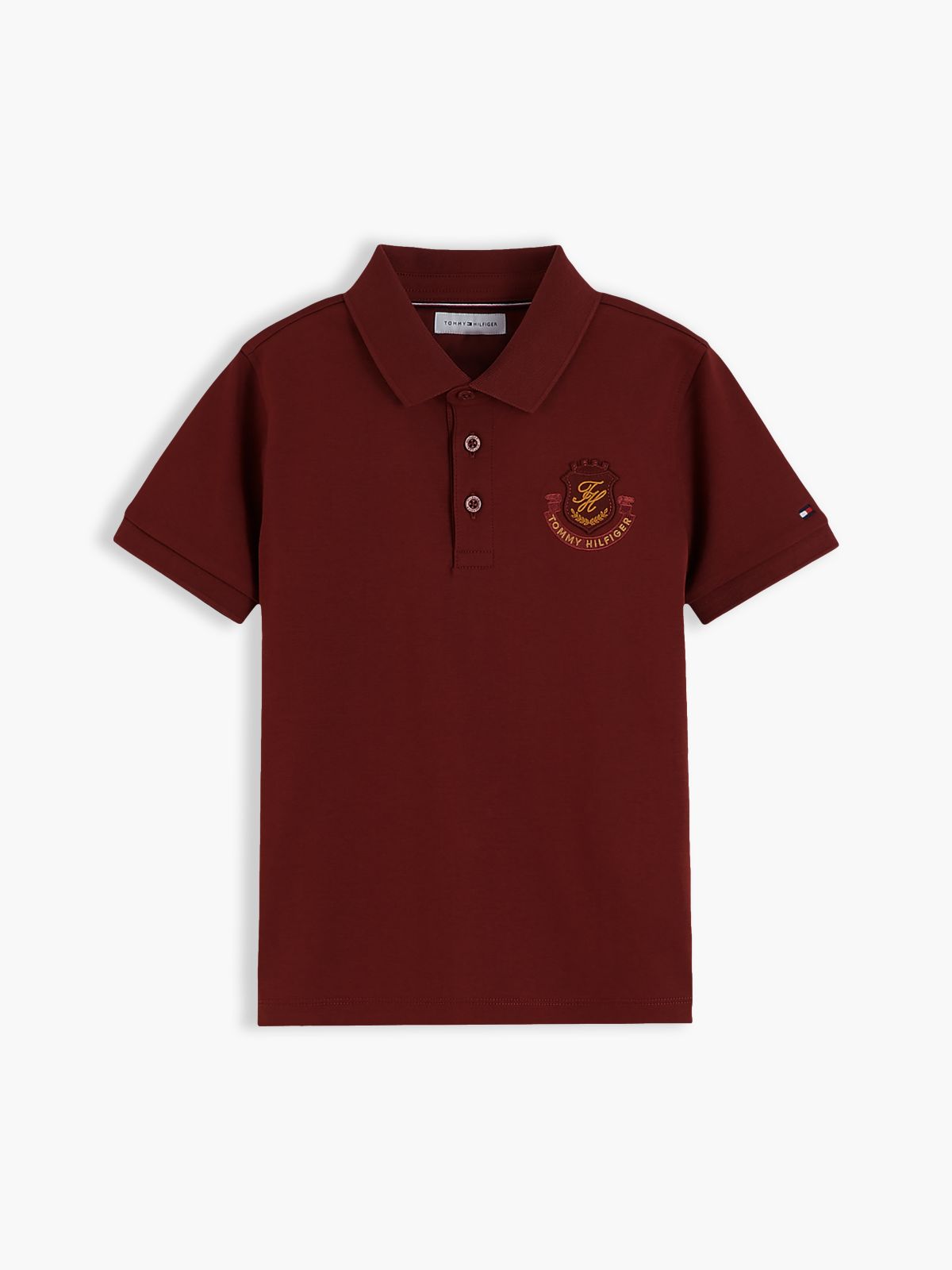 Kids' Shield Badge Logo Polo — Deep Sienna