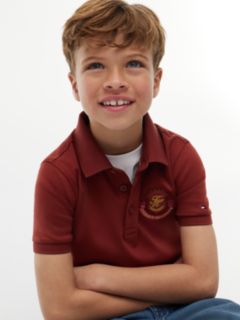 Kids' Shield Badge Logo Polo — Deep Sienna 3