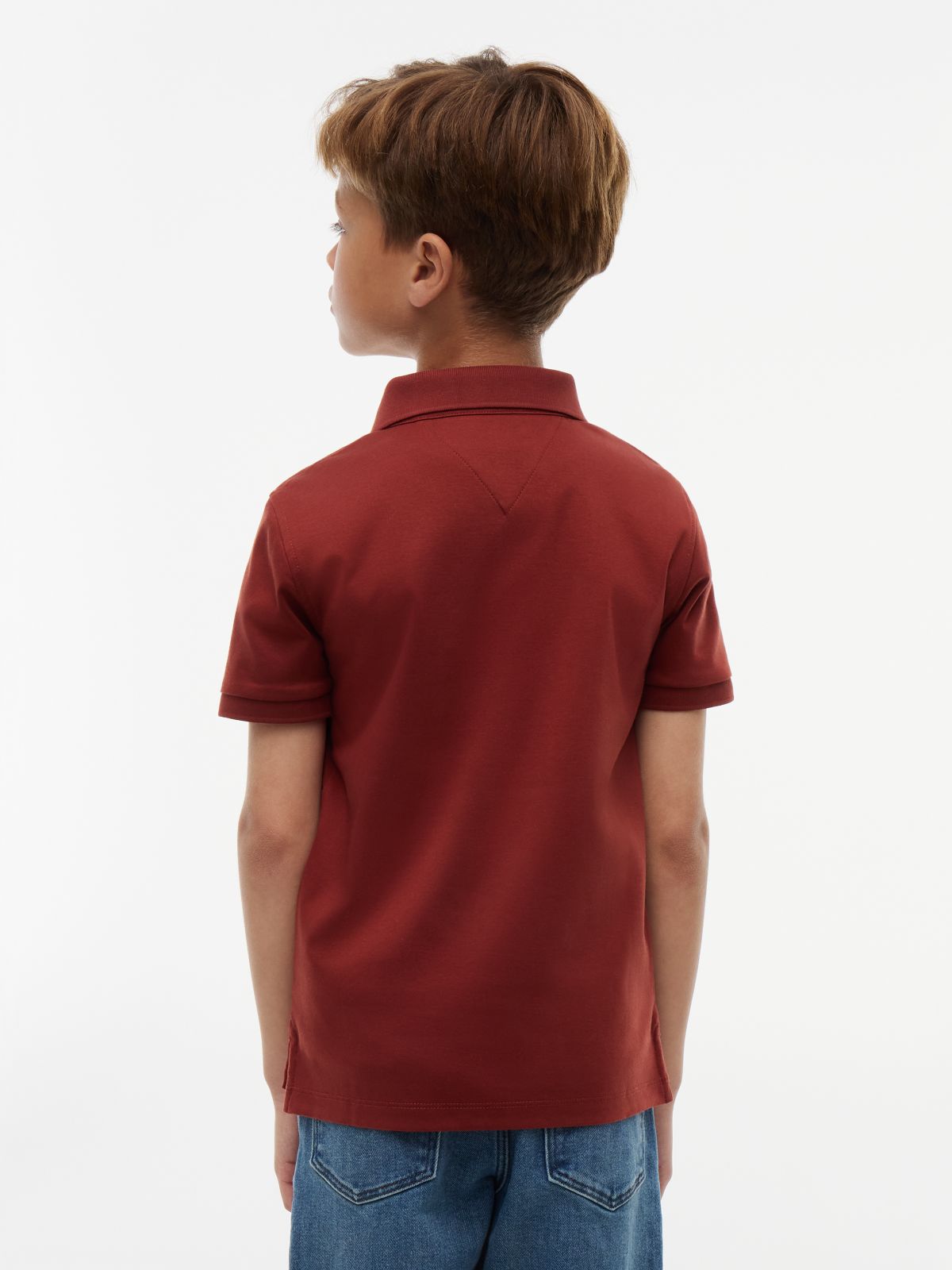 Kids' Shield Badge Logo Polo — Deep Sienna