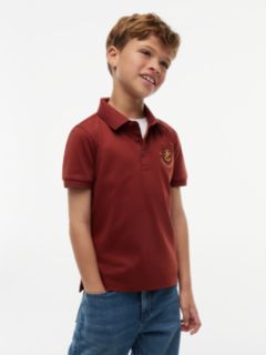 Kids' Shield Badge Logo Polo — Deep Sienna 1