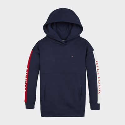 colorblock logo tape hoodie