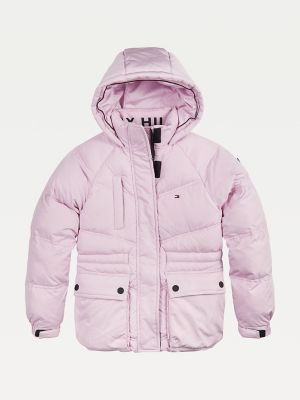 tommy hilfiger pink puffer jacket