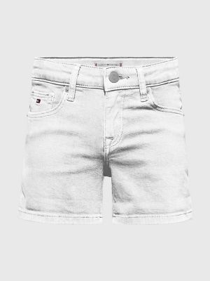 Kids' Solid Denim Short, White