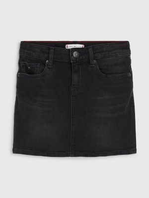Kids' Denim Skirt, Black Wash