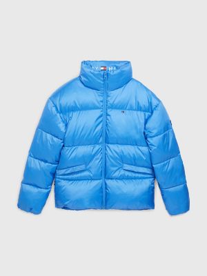 Gloss Puffer Jacket - Light Blue