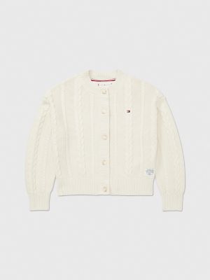 Kids' Cable Cardigan, Stony Beige