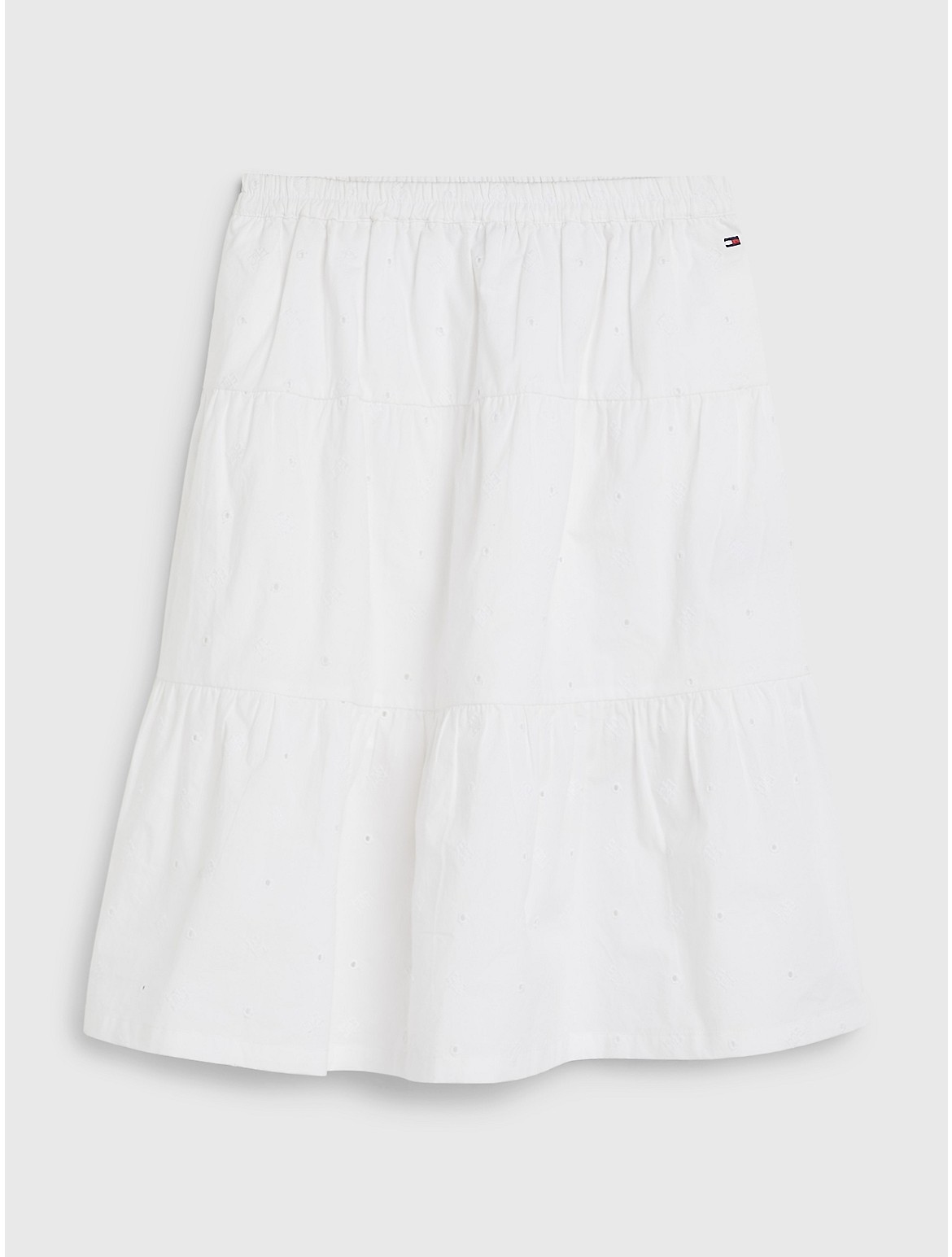 Tommy Hilfiger Girls' Kids' TH Monogram Broderie Anglaise Skirt - White - 4