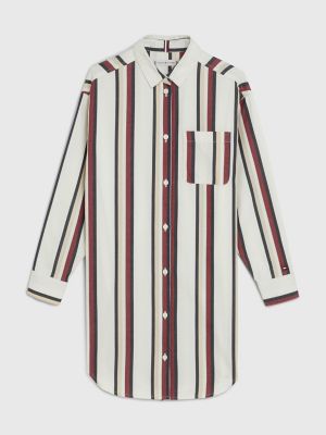 tommy hilfiger red and blue striped shirt
