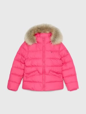 Girls faux discount fur hooded jacket