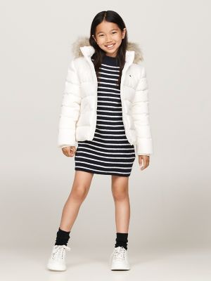 Kids' Hooded Down Jacket, Ancient White