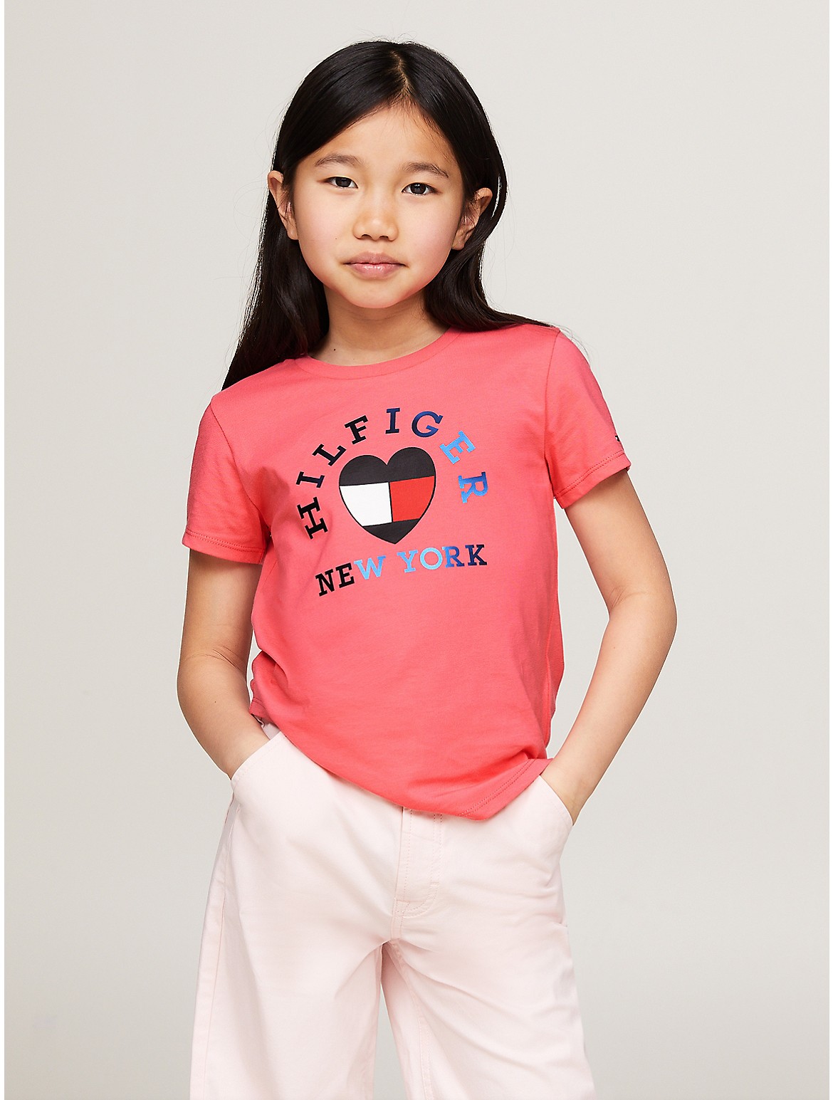 Tommy Hilfiger Girls' Kids' Hilfiger Heart Logo T-Shirt