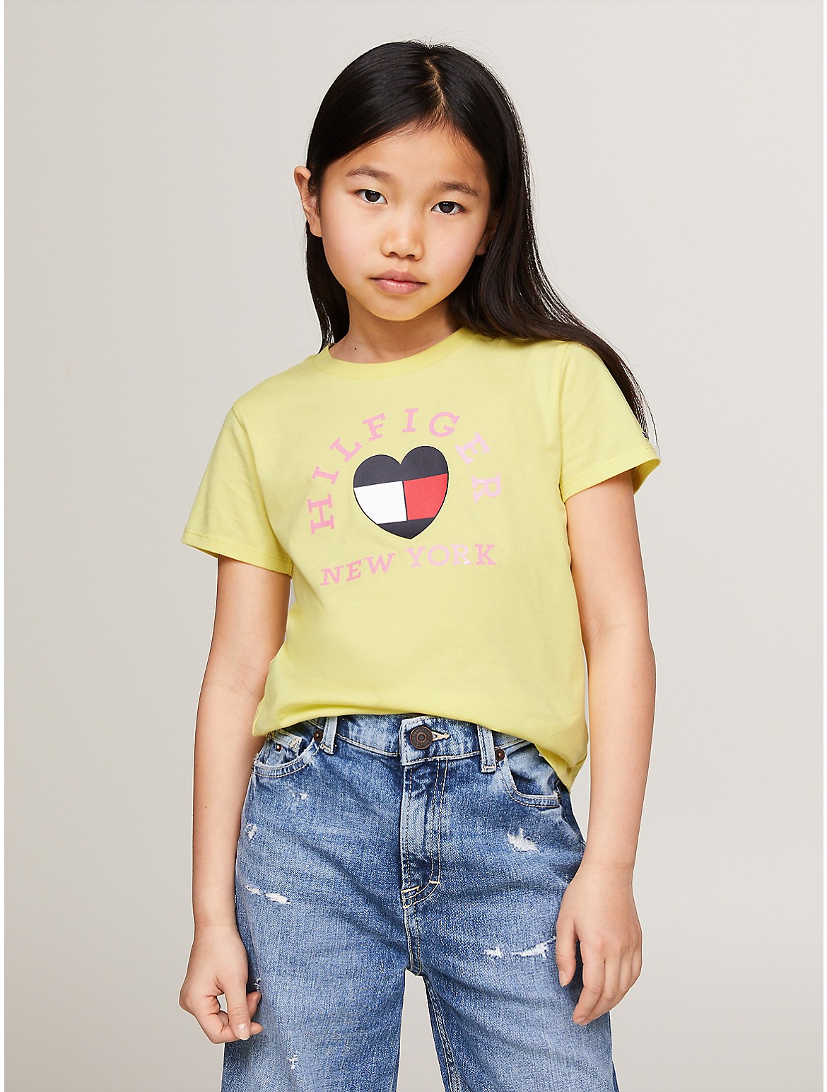 Tommy Hilfiger Girls' Kids' Hilfiger Heart Logo T-Shirt