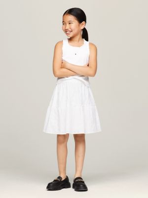Kids' Eyelet Skirt, White