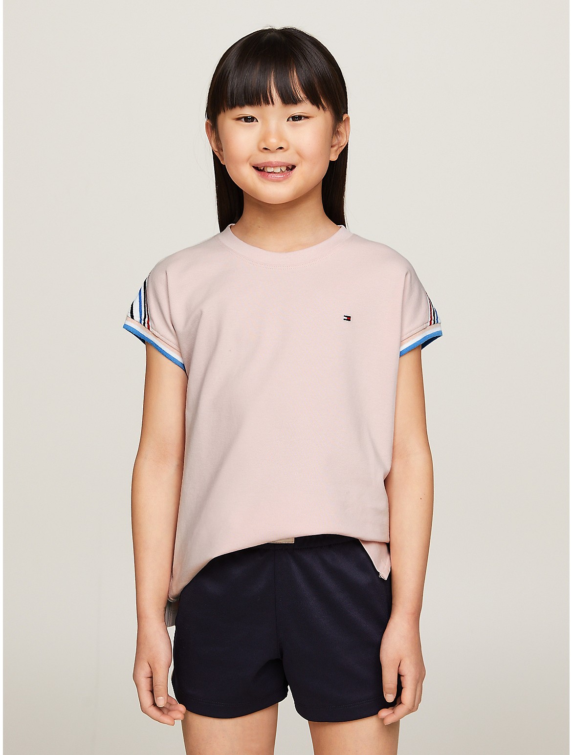 Tommy Hilfiger Girls' Kids' Shoulder Stripe T-Shirt