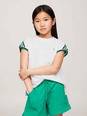 Tommy Hilfiger Kids Girl's Ski Girl Long Sleeve Tee Shirt (Big Kids) Snow  White Large (12-14 Big Kids) 