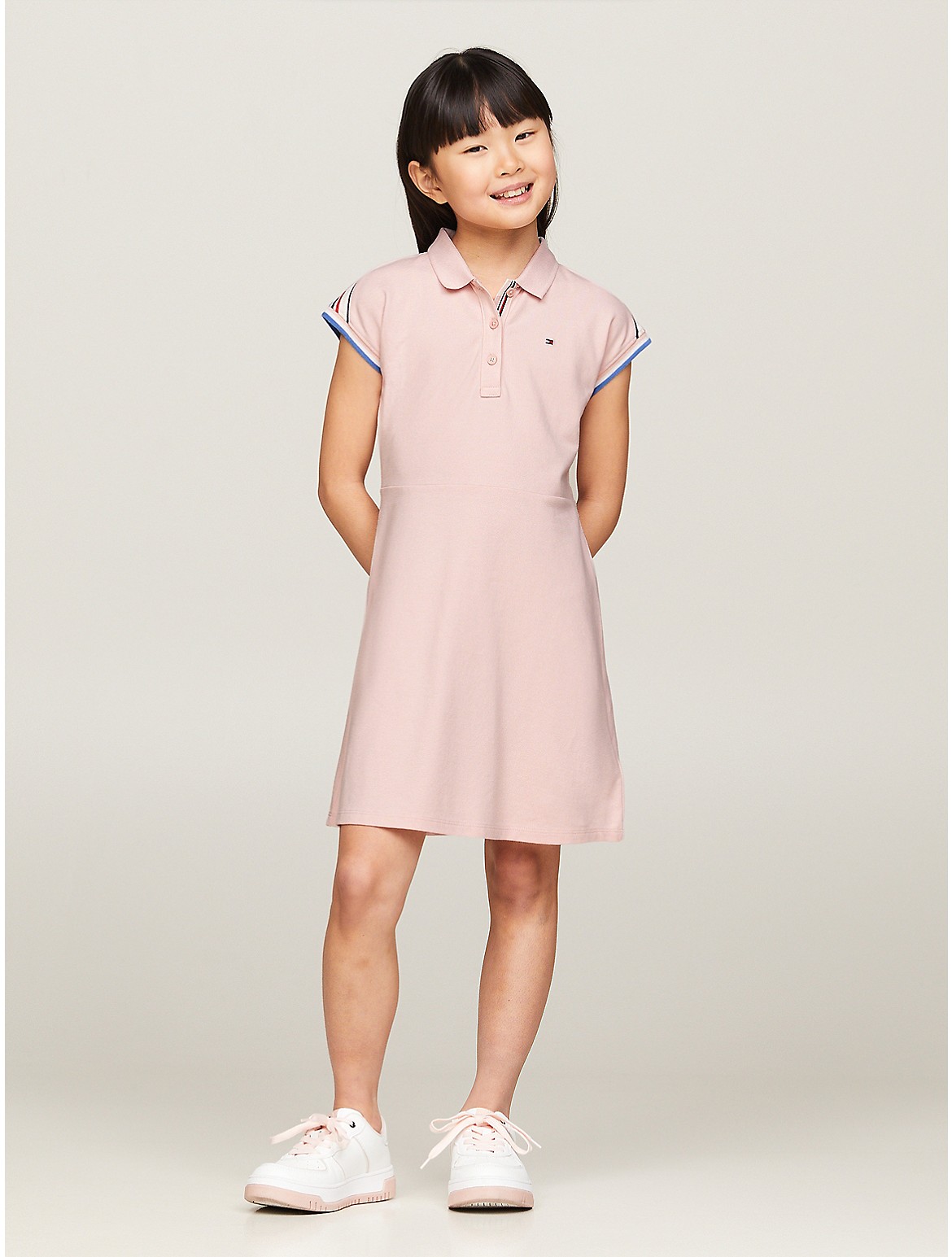 Tommy Hilfiger Girls' Kids' Shoulder-Stripe Polo Dress