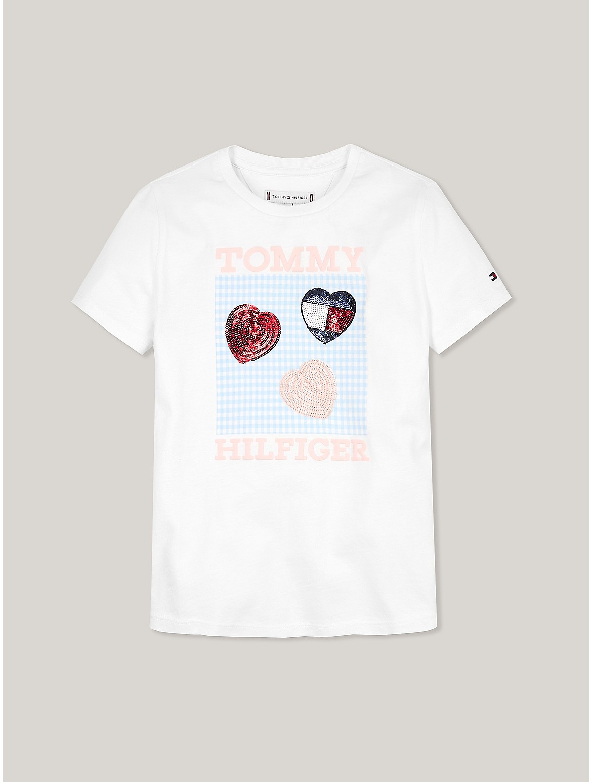 Tommy Hilfiger Girls' Kids' Hilfiger Heart Sequin T-Shirt