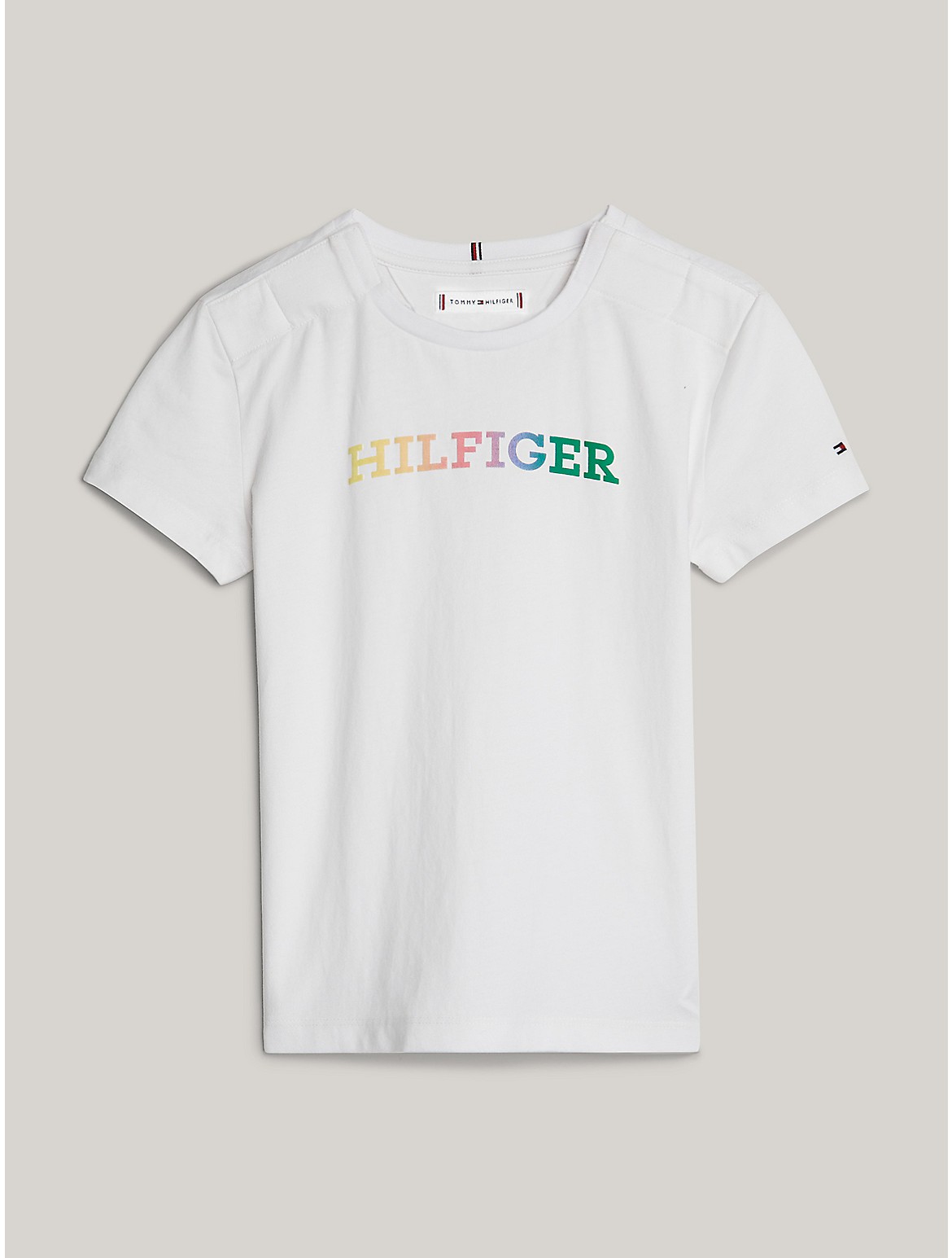 Tommy Hilfiger Girls' Kids' Multicolor Monotype T-Shirt - White - 10