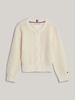 Kids' Boxy Crochet Knit Cardigan, Calico