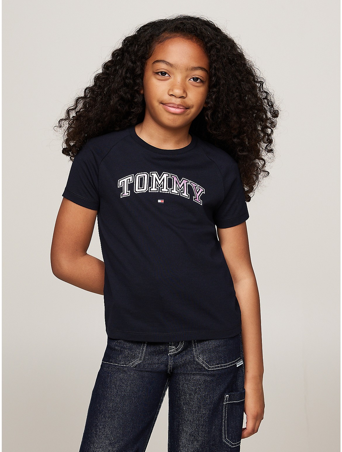 Tommy Hilfiger Girls' Kids' Tommy Foil Logo Varsity T-Shirt