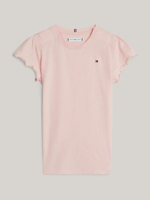 Kids' Slim Fit Ruffle Sleeve Top, Whimsy Pink