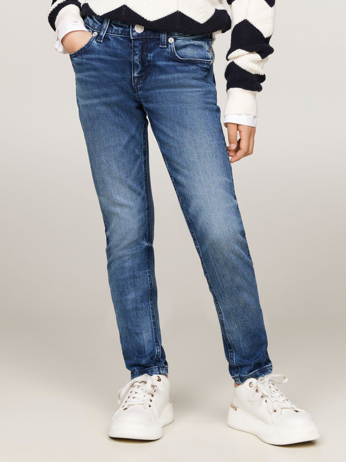 Kids' Dark Wash Stretch Skinny Fit Jean — Midblue
