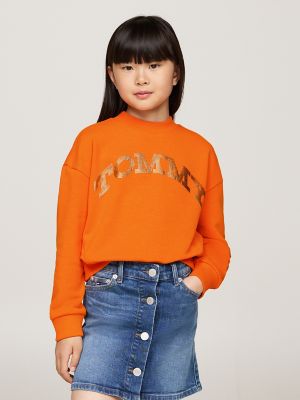 Tommy hilfiger orange sweatshirt sale