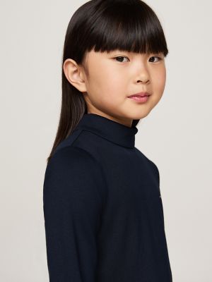 Kids' Mockneck Ponte Knit Dress, Navy