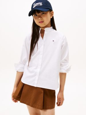 Kids' Ruffle Collar Shirt, White