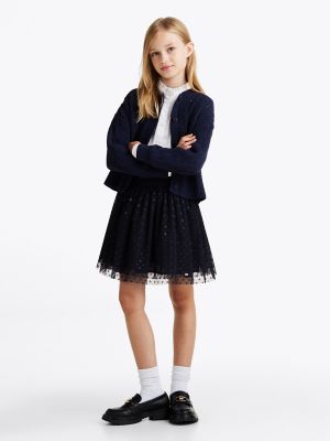 Kids' Foil Star Skirt, Navy