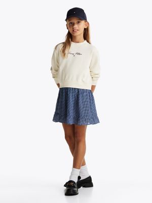 Kids' Floral Skirt and Sweatshirt Dress, Blue / Floral