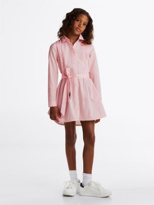Kids' Long-Sleeve Stripe Shirtdress, Pink Sugar Stripe