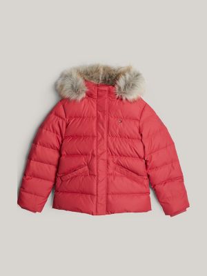 Kids' Down Hooded Jacket, Heritage Pink